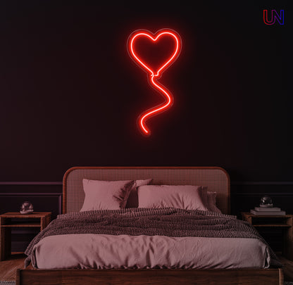 Heart Balloon Neon Sign for Bedroom, Living Room, Gifts & Events
