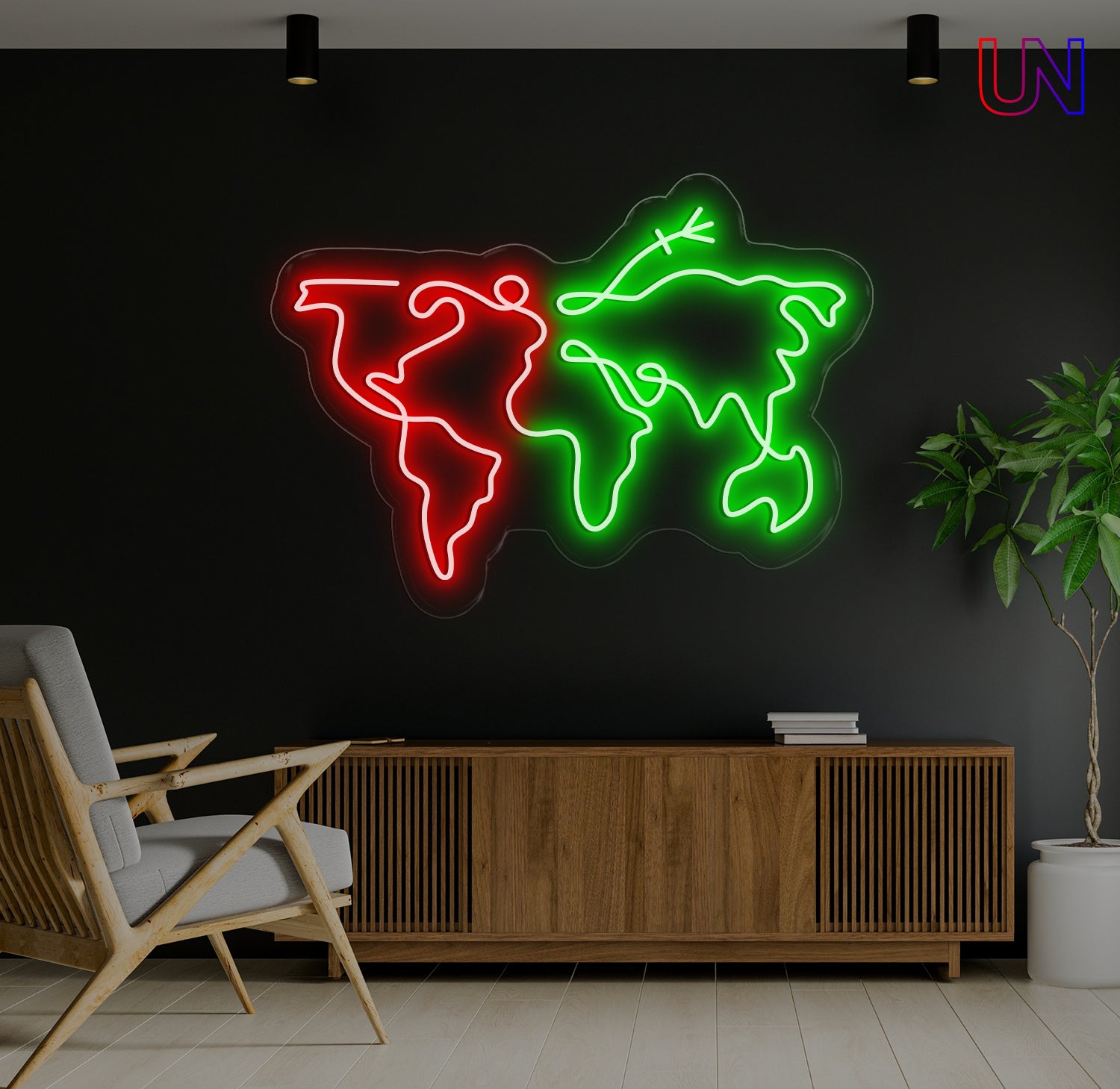 world Map Led Neon Sign -Urban Now