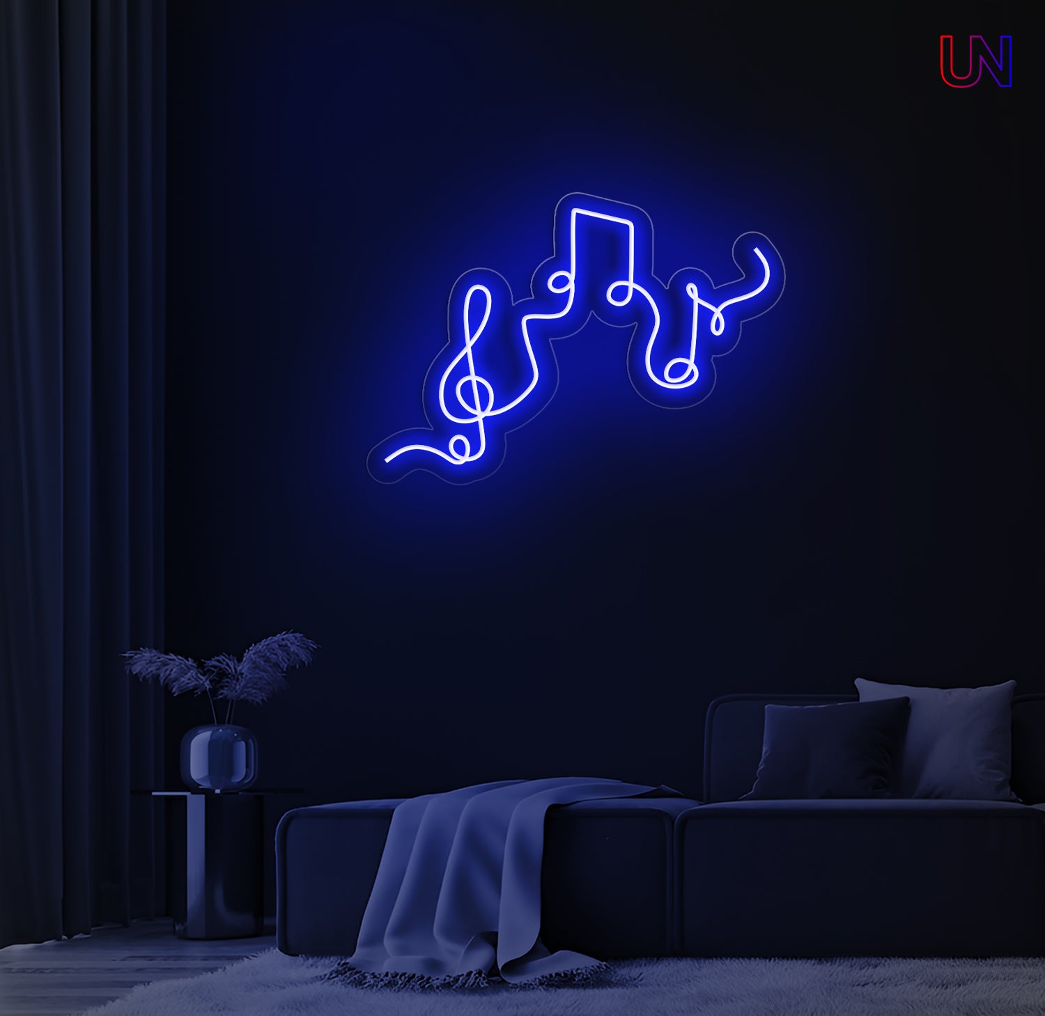 Musical Notes Neon Sign – Custom LED Wall Art for Music Lovers