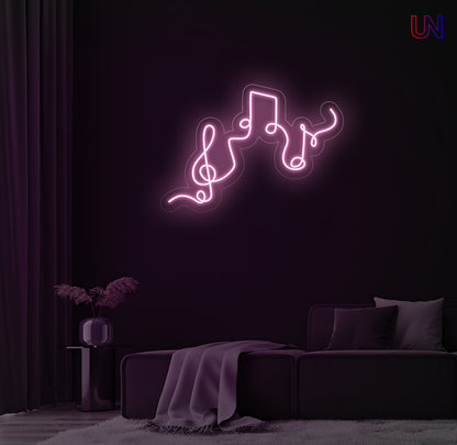 Musical Notes Neon Sign – Custom LED Wall Art for Music Lovers