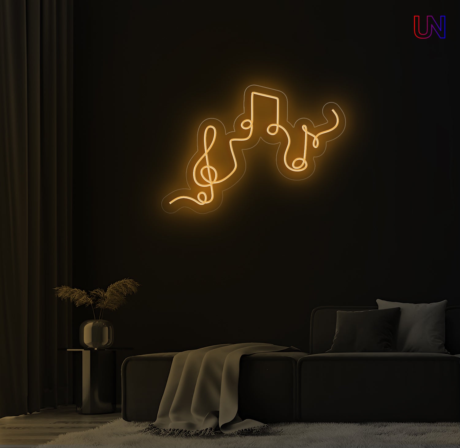 Musical Notes Neon Sign – Custom LED Wall Art for Music Lovers