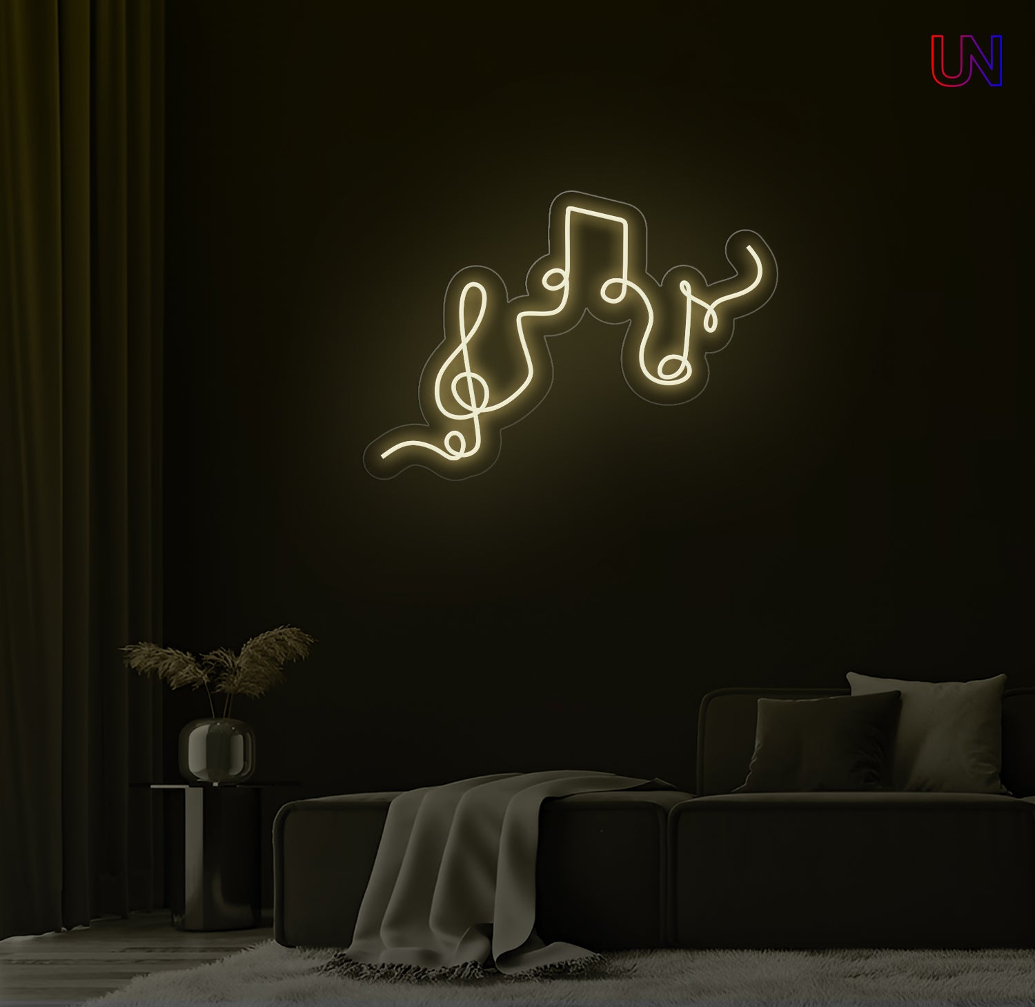 Musical Notes Neon Sign – Custom LED Wall Art for Music Lovers