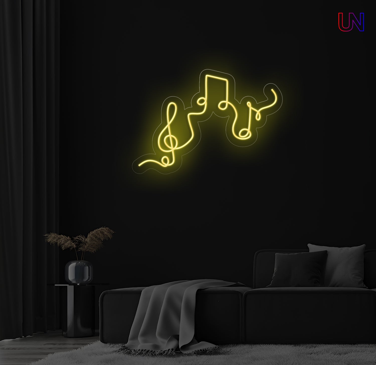 Musical Notes Neon Sign – Custom LED Wall Art for Music Lovers