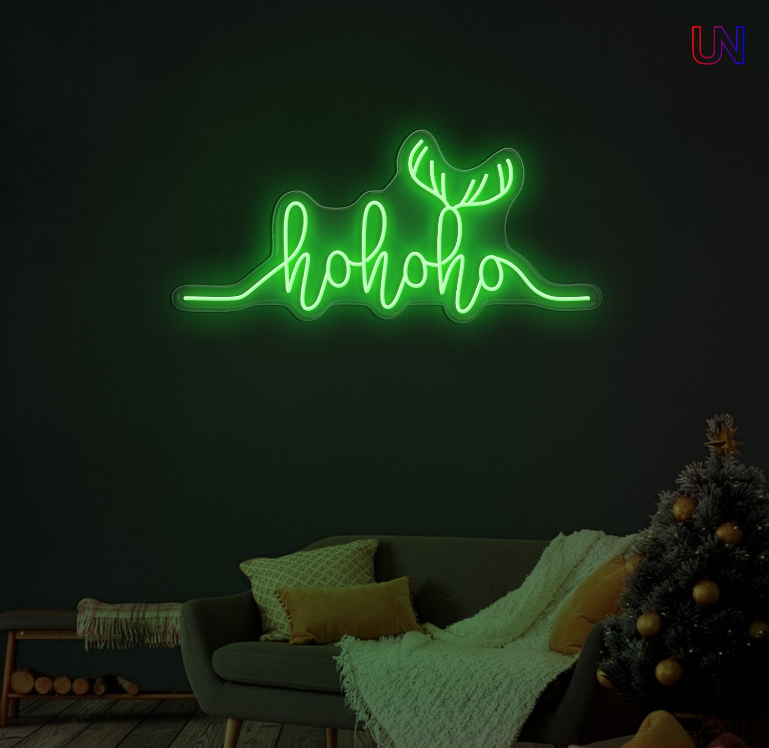 Festive Ho Ho Ho neon sign available in 12 color versions. A bright and playful Christmas LED décor piece perfect for homes, events, and holiday displays.