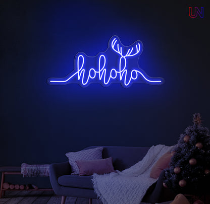 Festive Ho Ho Ho neon sign available in 12 color versions. A bright and playful Christmas LED décor piece perfect for homes, events, and holiday displays.
