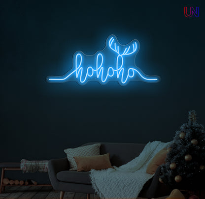 Festive Ho Ho Ho neon sign available in 12 color versions. A bright and playful Christmas LED décor piece perfect for homes, events, and holiday displays.