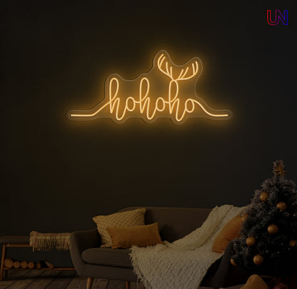 Festive Ho Ho Ho neon sign available in 12 color versions. A bright and playful Christmas LED décor piece perfect for homes, events, and holiday displays.